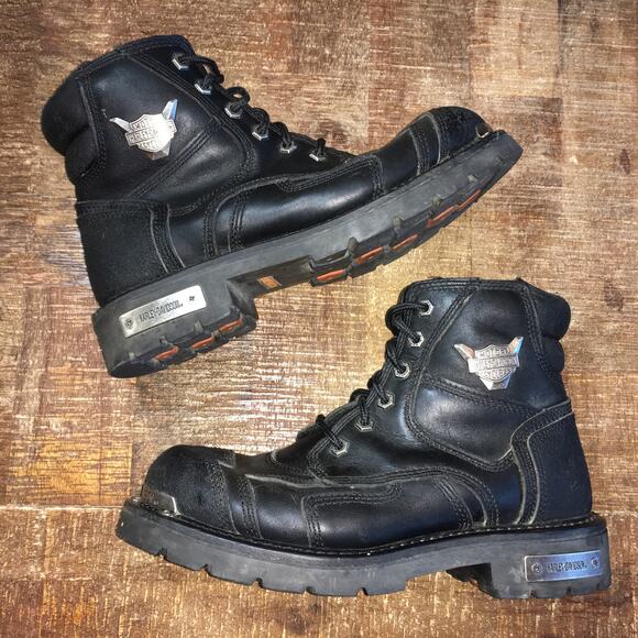 Harley Davidson Stealth Riding Boot Womens 9.5 Black Leather Biker Rocker 81641 - Picture 1 of 13